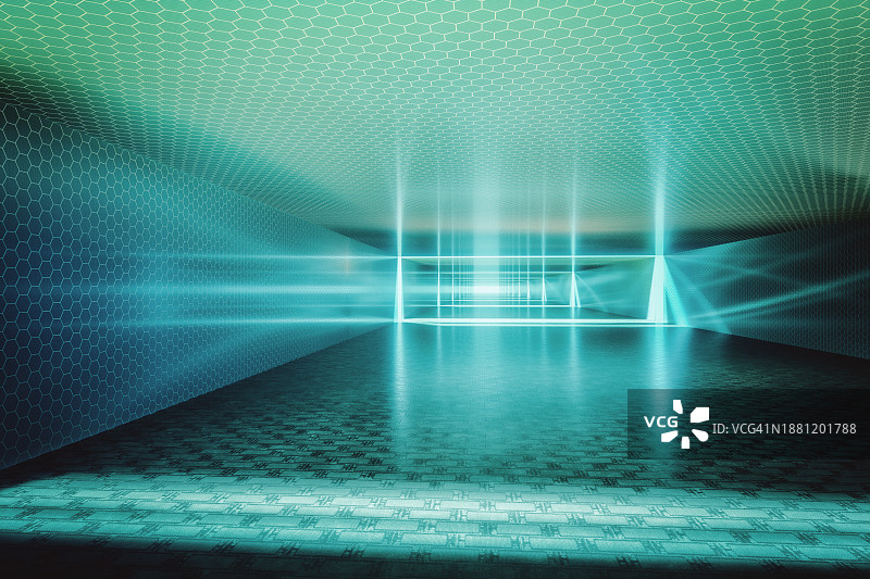 空旷的未来主义长廊图片素材