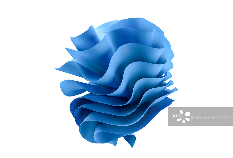 蓝色弯曲漩涡物体图片素材