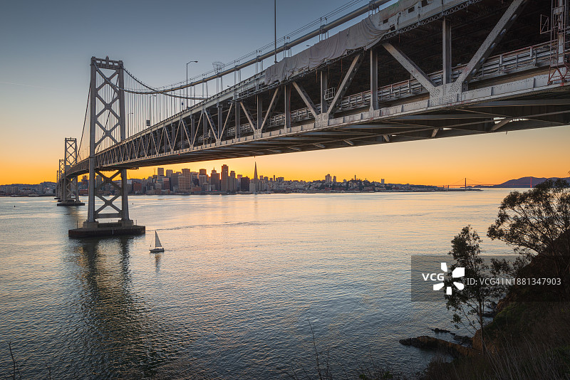加利福尼亚州旧金山湾区日落图片素材