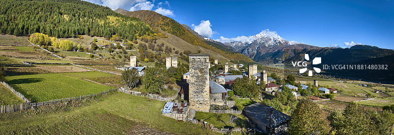 格鲁吉亚斯瓦涅季的扎穆什村图片素材