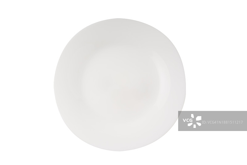 白色背景上的空陶瓷圆盘图片素材