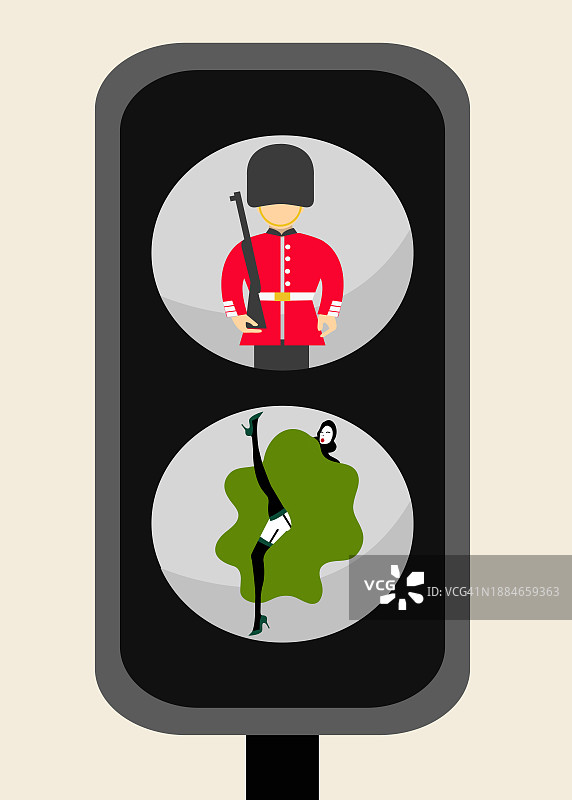交通灯的趣味概念插画图片素材