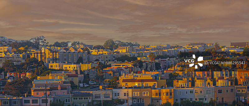 旧金山日落图片素材