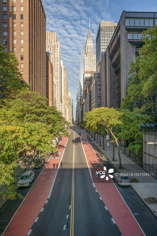 从42街看到的美国纽约市城市景观图片素材