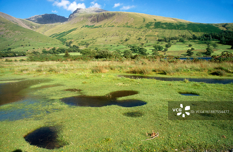 蓝色荒原水域风光图片素材