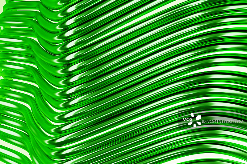 分层光泽金属绿背景抽象波浪图片素材