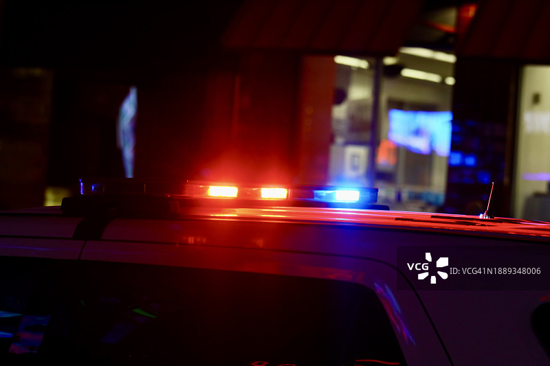 犯罪现场的LED警车图片素材