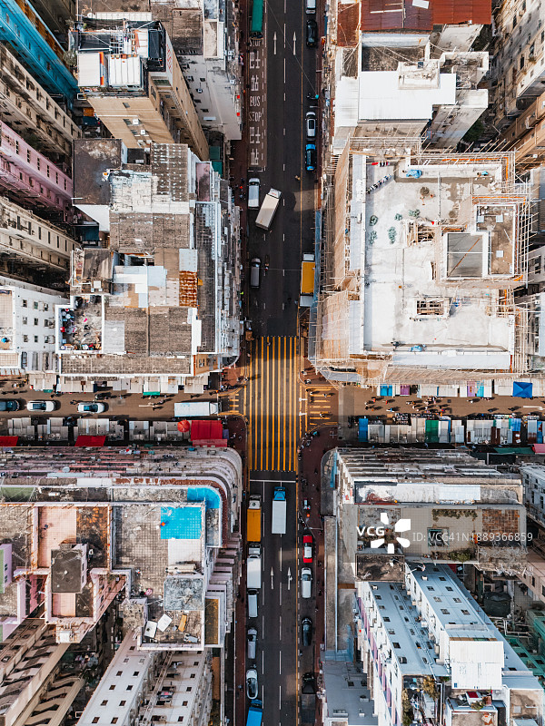 香港深水埗区公寓鸟瞰图图片素材