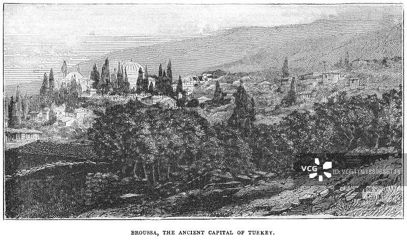 土耳其布尔萨巴耶济德二世清真寺雕刻插画图片素材