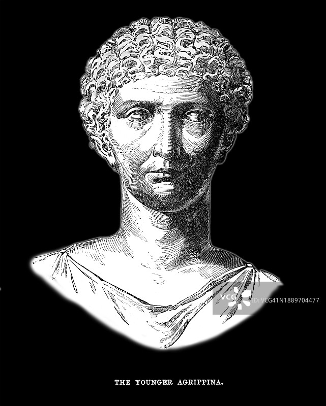 小阿格里皮娜（尼禄之母）肖像图片素材