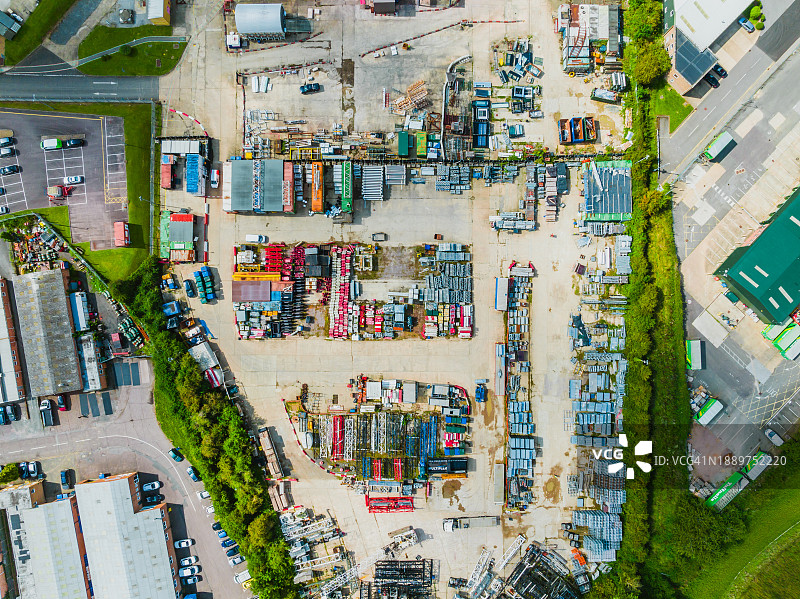 英国邓斯特布尔工业区的无人机视角图片素材