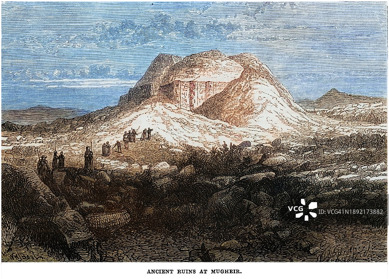 美索不达米亚乌尔古城遗址古老雕刻插图图片素材