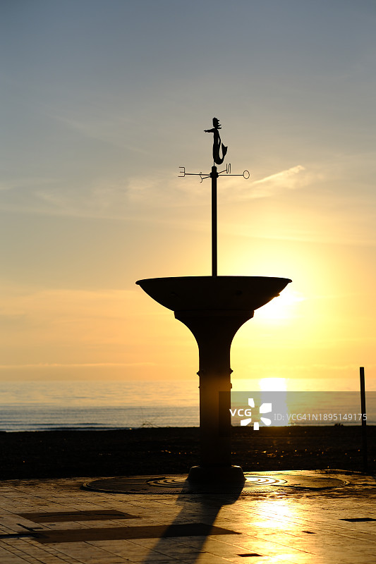 风向玫瑰日落纪念碑图片素材