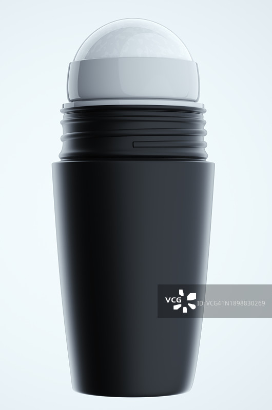 白色背景下的黑色走珠止汗露特写图片素材