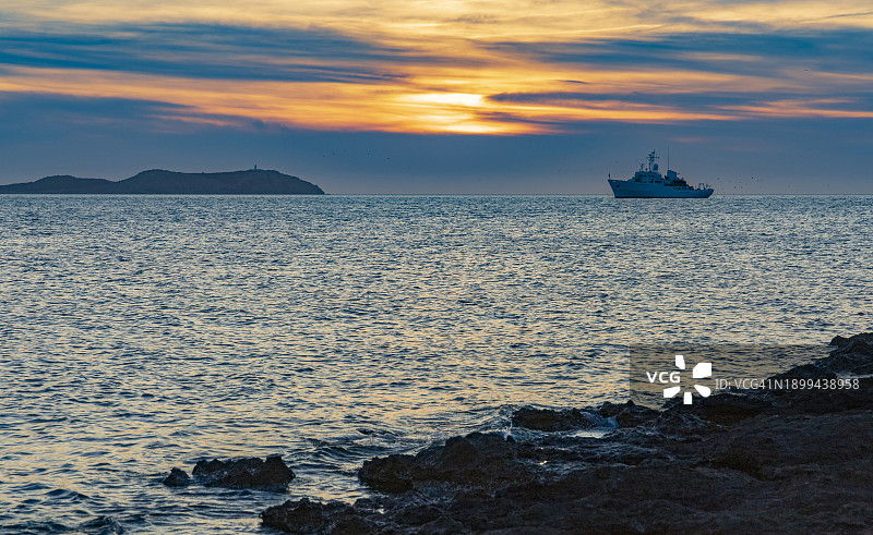 伊维萨岛的日落图片素材