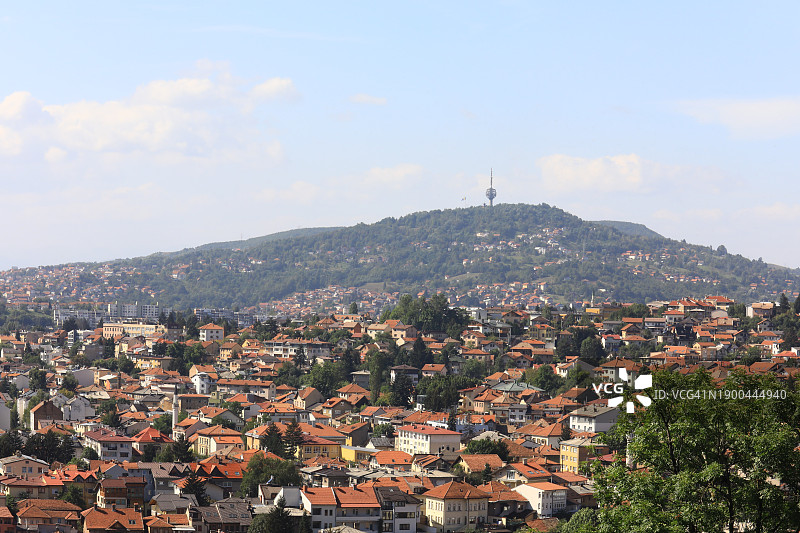 萨拉热窝市中心天际线图片素材