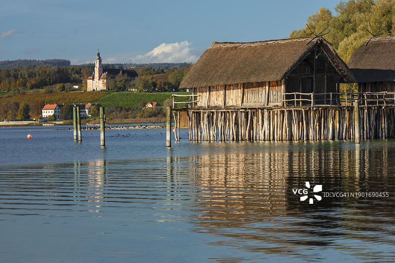 德国巴登-符腾堡州博登湖畔Unteruhldingen的湖居博物馆图片素材