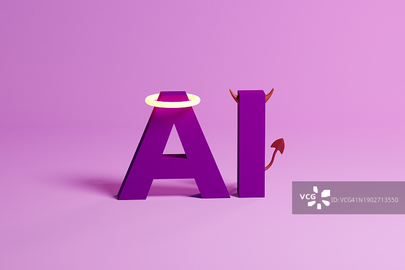 人工智能善恶道德的象征图片素材