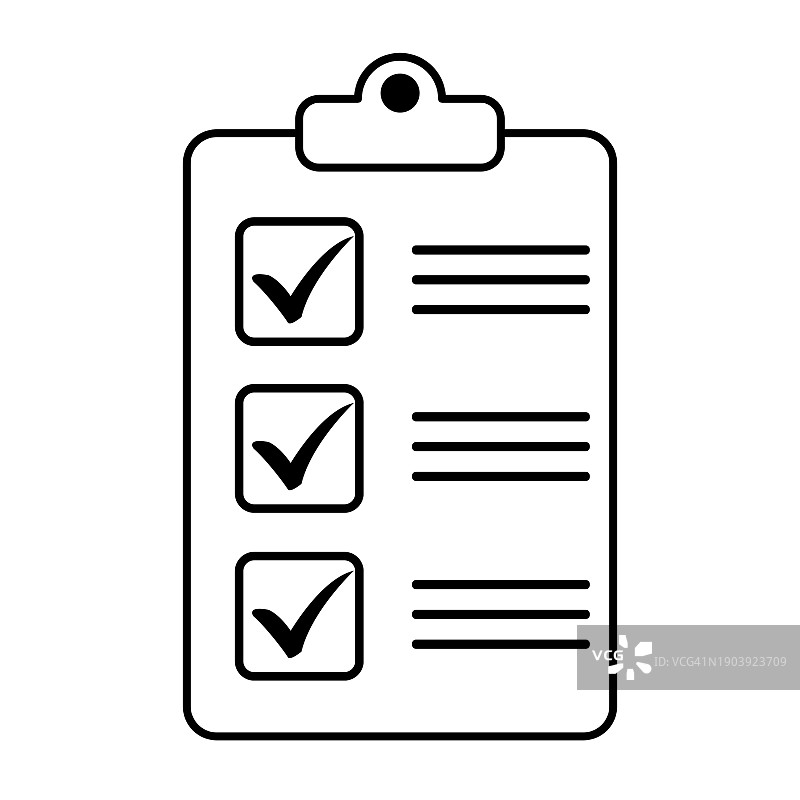 带有清单图标的剪贴板图片素材