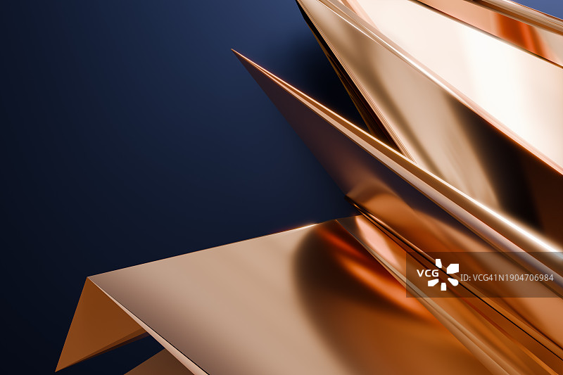 优雅的金色和青铜色山峰分层背景抽象设计图片素材