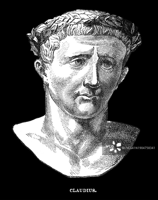 克劳狄乌斯（提贝里乌斯·克劳狄乌斯·凯撒·奥古斯都·日耳曼尼库斯），罗马皇帝肖像图片素材