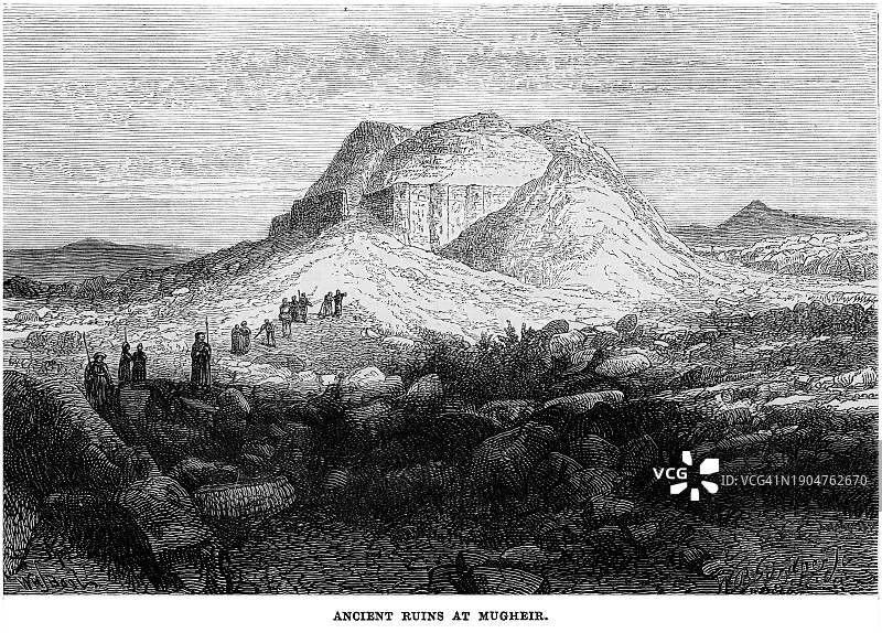 美索不达米亚乌尔古城遗址古老雕刻插图图片素材