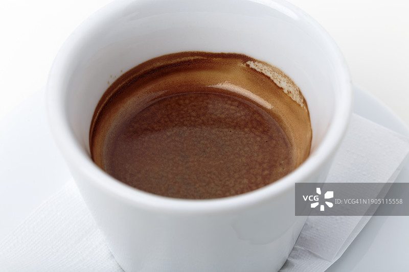 白色背景上的咖啡俯视图图片素材