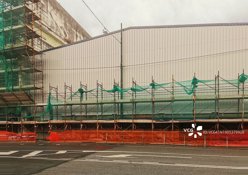 工业建筑维修施工脚手架图片素材