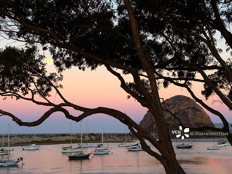 莫罗湾日落，圣路易斯奥比斯波县，加利福尼亚州图片素材