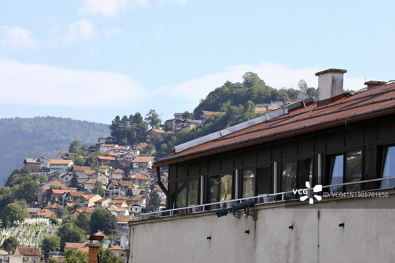 萨拉热窝老城区的天际线图片素材