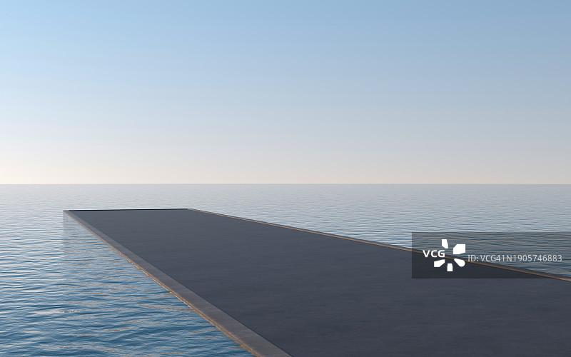 海滨码头的桥面图片素材