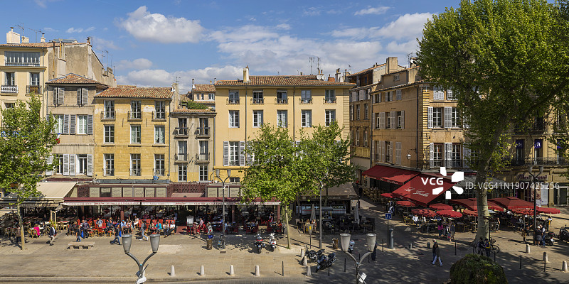 罗讷河口省艾克斯-普罗旺斯米拉波大街城市主街图片素材