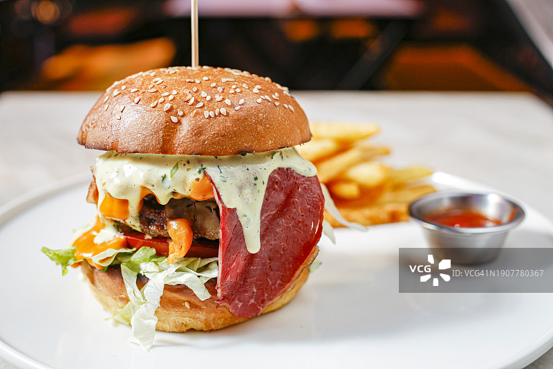 汉堡菜单照片图片素材