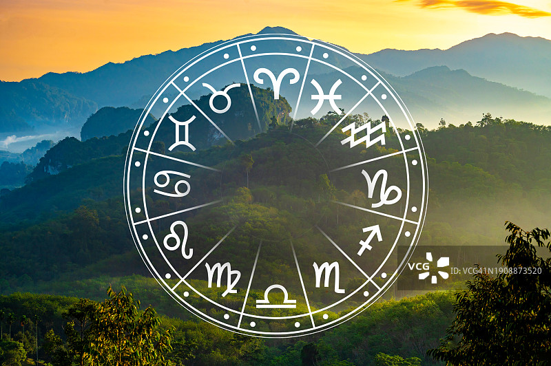 星座运势圈内的十二星座图片素材