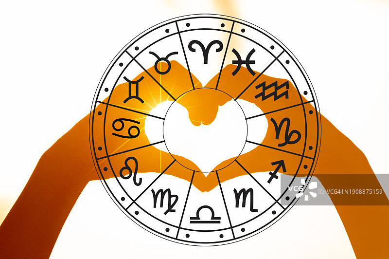 星空下的星座运势爱情黄道十二宫图片素材