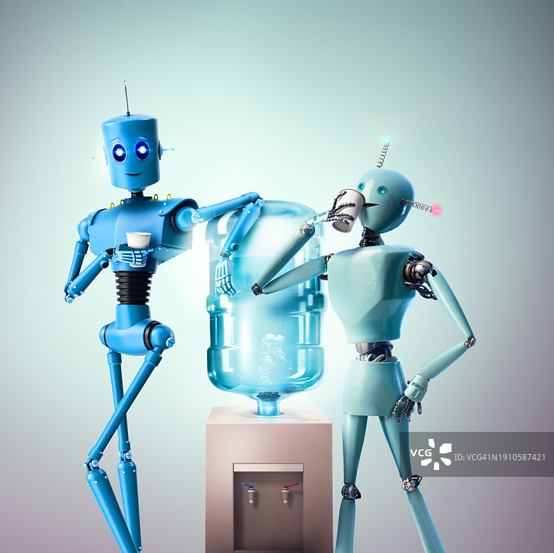 机器人与饮水机图片素材