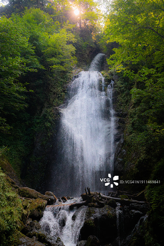日本秋田县角馆的回顾瀑布图片素材
