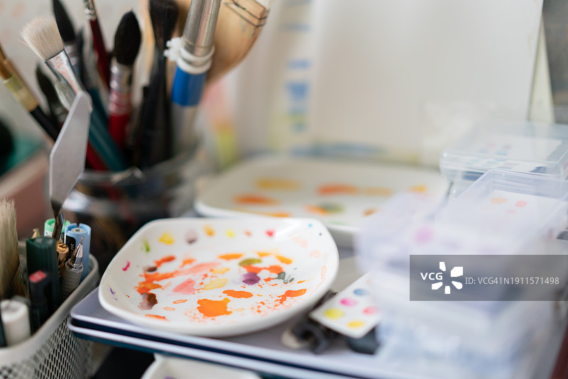 水彩调色板图片素材