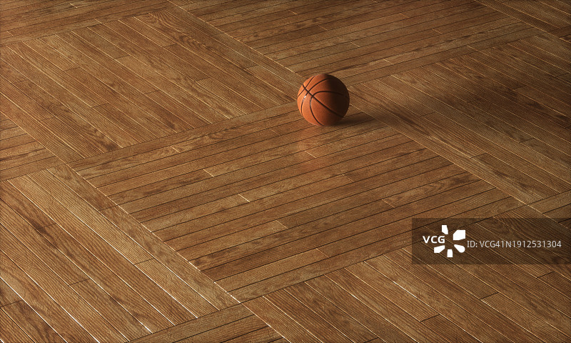 3D生成的复古硬木地板体育馆图片素材