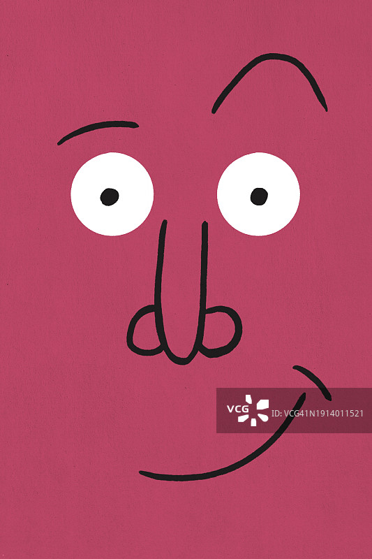 粉色背景上的搞怪面孔图片素材