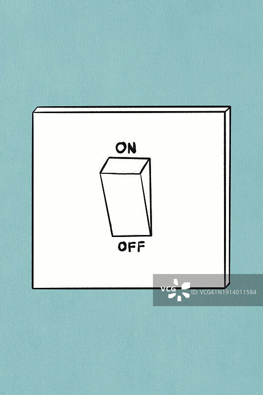 灯开关开启和关闭位置的图形表示图片素材