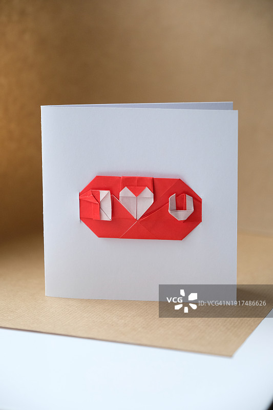 折纸“我爱你”贺卡图片素材