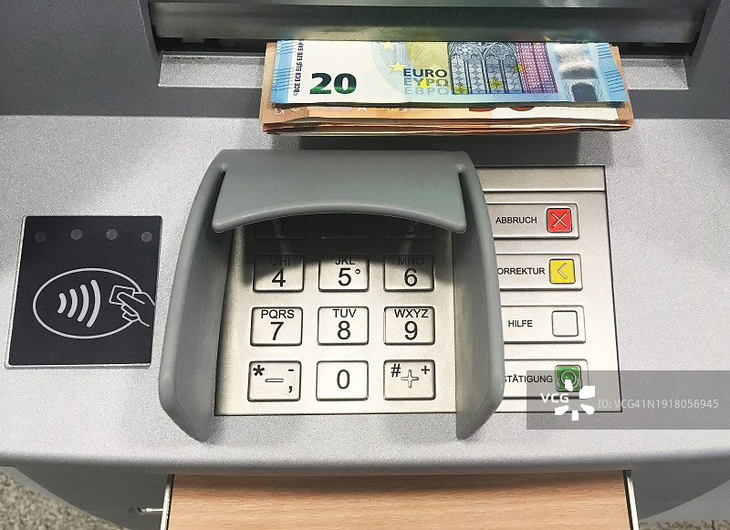 带欧元的ATM图片素材