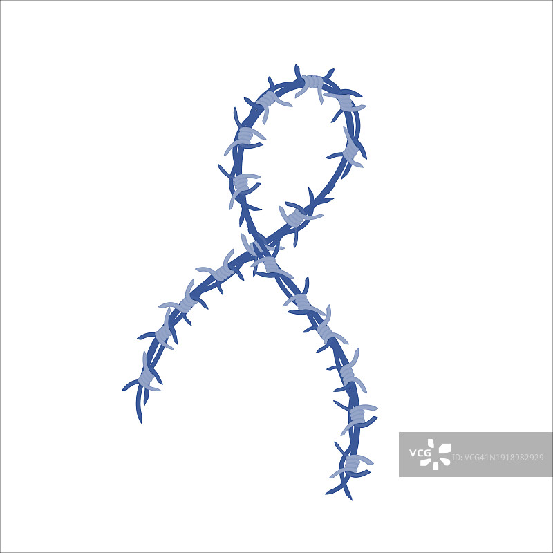 带刺铁丝网概念插画图片素材