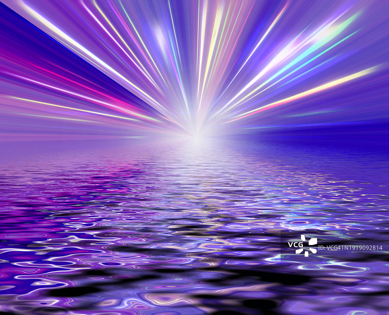 水面彩色光爆炸移动漩涡图片素材