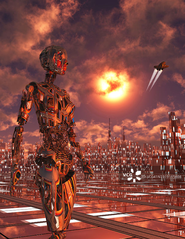 某颗系外行星表面的外星文明图片素材