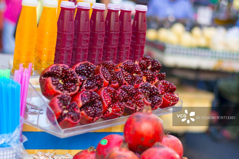 新鲜石榴及石榴汁图片素材