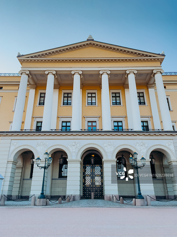 挪威奥斯陆皇宫外立面图片素材