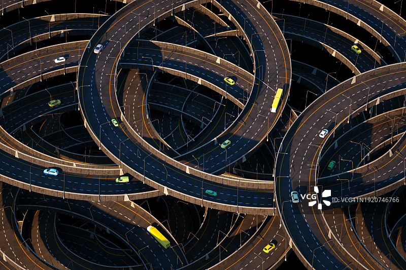 抽象扭曲道路环线图片素材