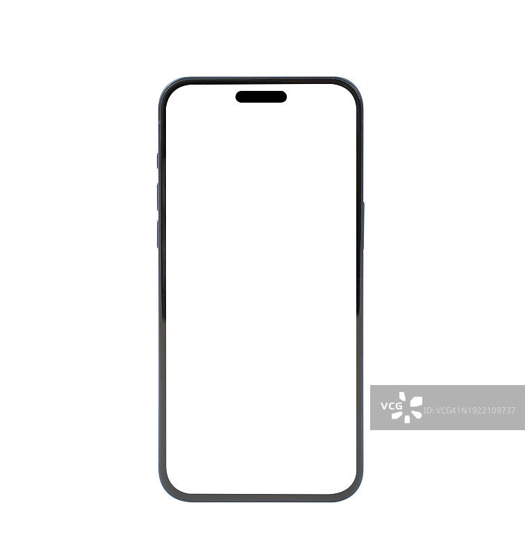 带有空白白色屏幕的新版本超薄智能手机图片素材